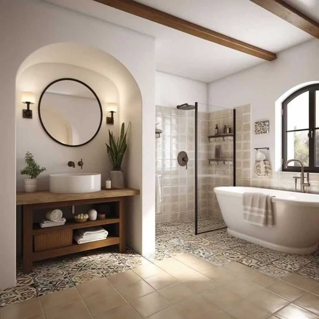 دکوراسیون داخلی حمام به سبک اسپانیایی